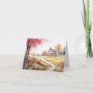 Wasserfarbe Romantisch Karte