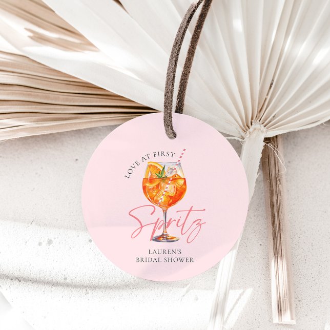 Wasserfarbe Rosa Aperol Spritz Brautparty Geschenkanhänger (Von Creator hochgeladen)