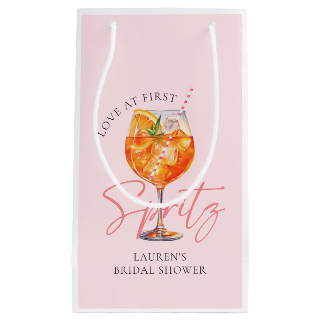 Wasserfarbe Rosa Aperol Spritz Brautparty Kleine Geschenktüte (Vorderseite)
