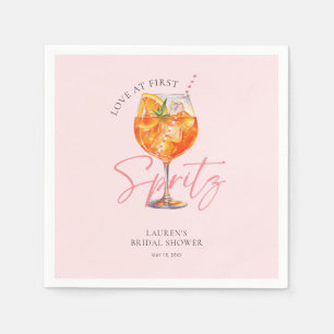 Wasserfarbe Rosa Aperol Spritz Brautparty Serviette