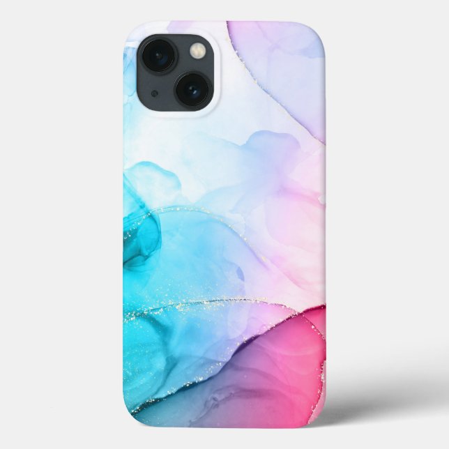 Wasserfarbe Rosa blaues iPhone / iPad Gehäuse Case-Mate iPhone Hülle (Rückseite)