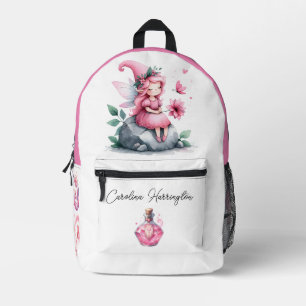 Wasserfarbe Rosa Blume Fee Magic Pop Myshroom Bedruckter Rucksack