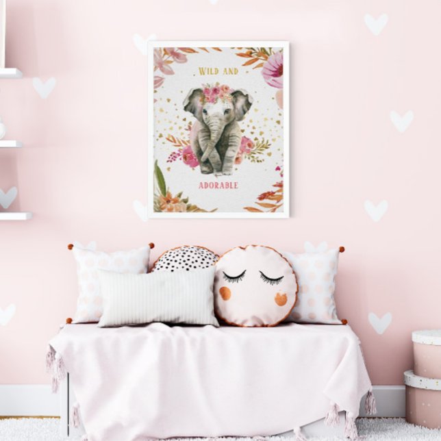 Wasserfarbe Rosa Blume Girl Kinderzimmer Poster (Von Creator hochgeladen)