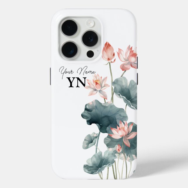 Wasserfarbe Rosa Blume iPhone Case (Rückseite)