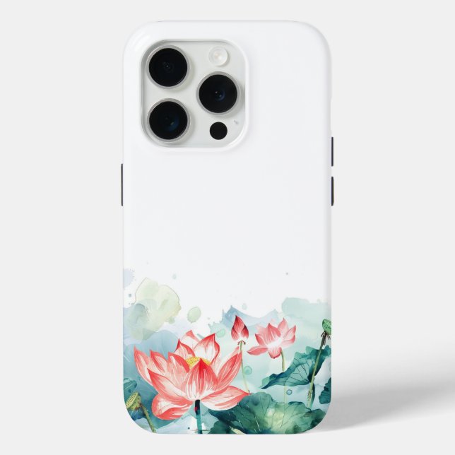 Wasserfarbe Rosa Blume iPhone Case (Rückseite)