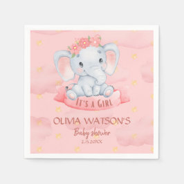 Wasserfarbe Rosa Blumenelefant Girl Baby Dusche Serviette