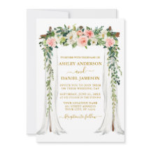 Wasserfarbe Rosa Blütenblütenblüte Hochzeitskanopi