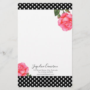 Wasserfarbe Rosa Botanische Illustration Briefpapier