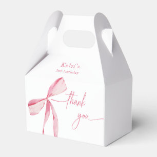 Wasserfarbe Rosa Bow Geburtstag Vielen Dank Geschenkschachtel