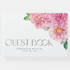 Wasserfarbe Rosa Dahlia Blume Foto Hochzeit Gästebuch