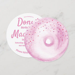 Wasserfarbe Rosa Donut Streusel-Mix rund Einladung