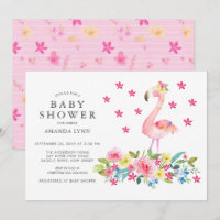 Wasserfarbe Rosa Flamingo Baby Dusche