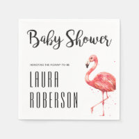 Wasserfarbe Rosa Flamingo Hand Letter Babydusche