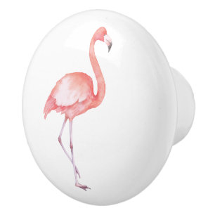 Wasserfarbe Rosa Flamingo Keramikknauf