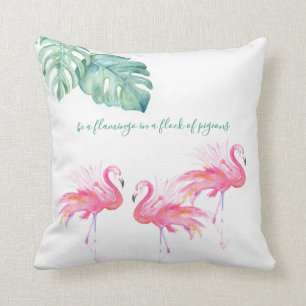 Wasserfarbe Rosa Flamingo-Kissen Kissen