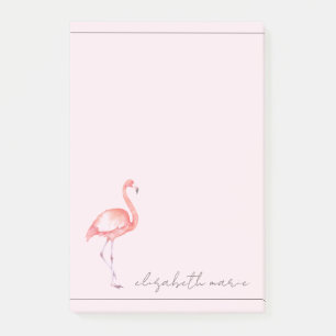 Wasserfarbe Rosa Flamingo Personalisiert Post-it Klebezettel