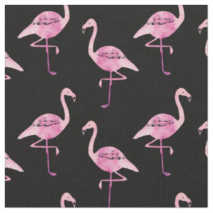 Wasserfarbe Rosa Flamingo Silhouette Muster Stoff