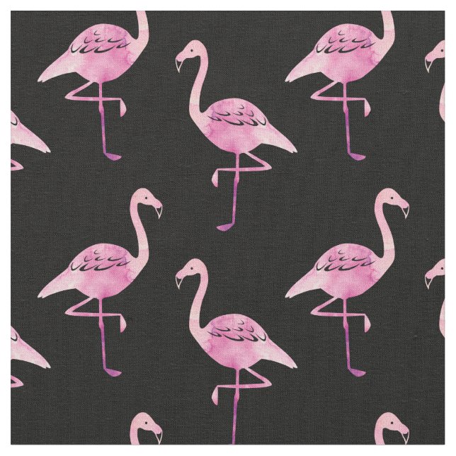 Wasserfarbe Rosa Flamingo Silhouette Muster Stoff (Nahaufnahme)