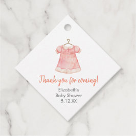 Wasserfarbe Rosa Girl Dress Baby Dusche Geschenkanhänger