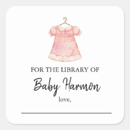 Wasserfarbe Rosa Girl Dress Book Stickers