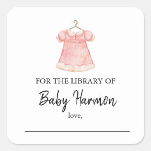 Wasserfarbe Rosa Girl Dress Book Stickers