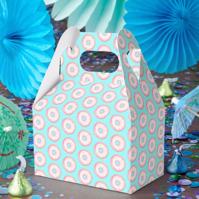 Wasserfarbe Rosa glänzende Sprinkle Donuts Geschenkschachtel (Party)