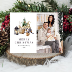 Wasserfarbe Rosa Gnome Foto Postkarte