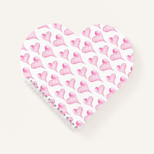 Wasserfarbe Rosa Herz Valentinisches Geschenk Notizbuch