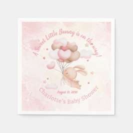 Wasserfarbe Rosa Herzballons Bunny Baby Dusche Serviette