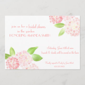 Wasserfarbe Rosa Hydrangea Einladung