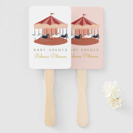 Wasserfarbe Rosa Karussell Babydusche Handlüfter Fächer