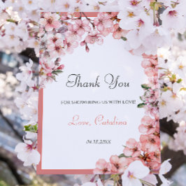 Wasserfarbe Rosa Kirschblossom Elegante Dankeskarte