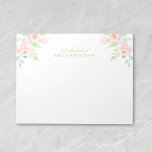 Wasserfarbe Rosa Péony Floral Von der Rezeption Notizblock<br><div class="desc">Individuell gestaltetes Notizblock mit eleganter rosa Wasserfarbenpeony mit personalisiertem Namen.</div>