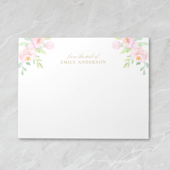 Wasserfarbe Rosa Péony Floral Von der Rezeption Notizblock (Von Creator hochgeladen)