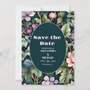 Wasserfarbe Rosa Peony Jugendstil Hochzeit Save The Date