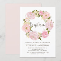 Wasserfarbe Rosa Peony Wreath Taufe