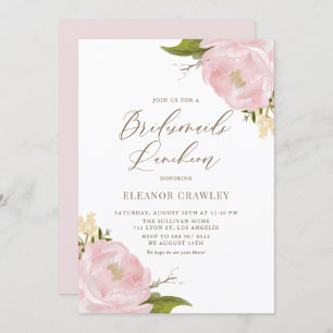 Wasserfarbe Rosa Pink Peony Bridesmaids Luncheon Einladung