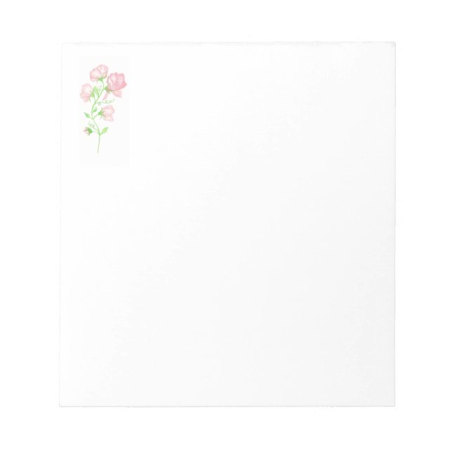 Wasserfarbe, rosa Platterbsen Notepad Notizblock (Vorderseite)