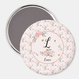 Wasserfarbe Rosa Rosen mit Schmetterlingen Magnet