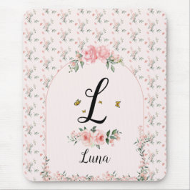 Wasserfarbe Rosa Rosen mit Schmetterlingen Mousepad