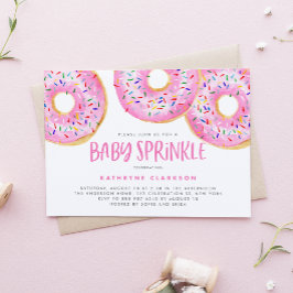 Wasserfarbe Rosa Sprinkle Donuts Baby Sprinkle Einladung