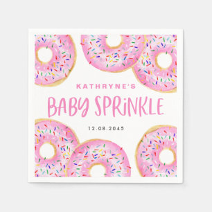 Wasserfarbe Rosa Sprinkle Donuts Baby Sprinkle Serviette