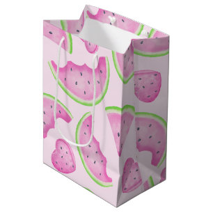 Wasserfarbe Rosa Wassermelone Geburtstagsgeschenk Mittlere Geschenktüte