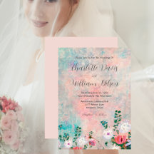 Wasserfarbe Rosa Wildblume Hochzeit