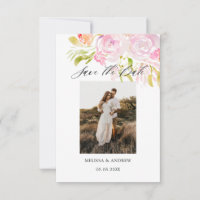 Wasserfarbe Rose Bouquet Save the Date