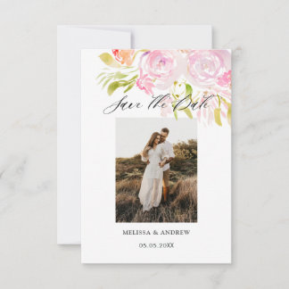Wasserfarbe Rose Bouquet Save the Date