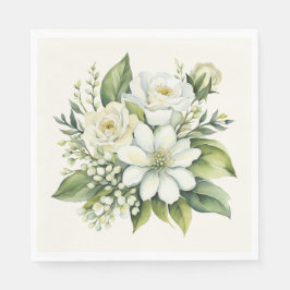 Wasserfarbe Rose Bouquet Serviette