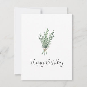 Wasserfarbe Rosemary Bouquet mit Jute Bow Karte