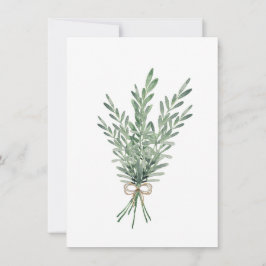 Wasserfarbe Rosemary Bouquet mit Jute Bow Mitteilungskarte