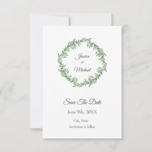 Wasserfarbe Rosemary Wreath Save the Date